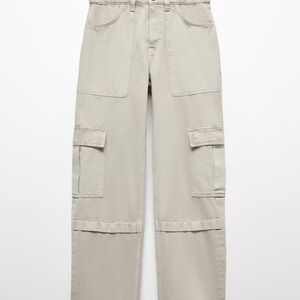 Mango Utility Cargo Pants in Light Beige